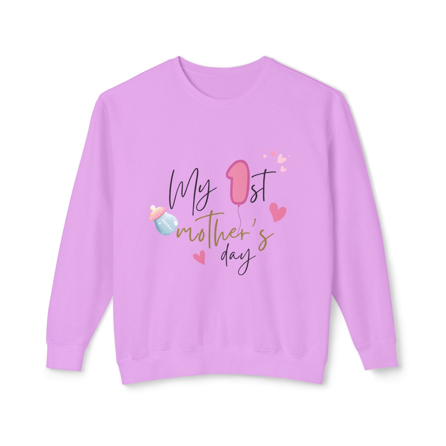 My 1st Mother's Day Unisex Lightweight Crewneck Sweatshirt