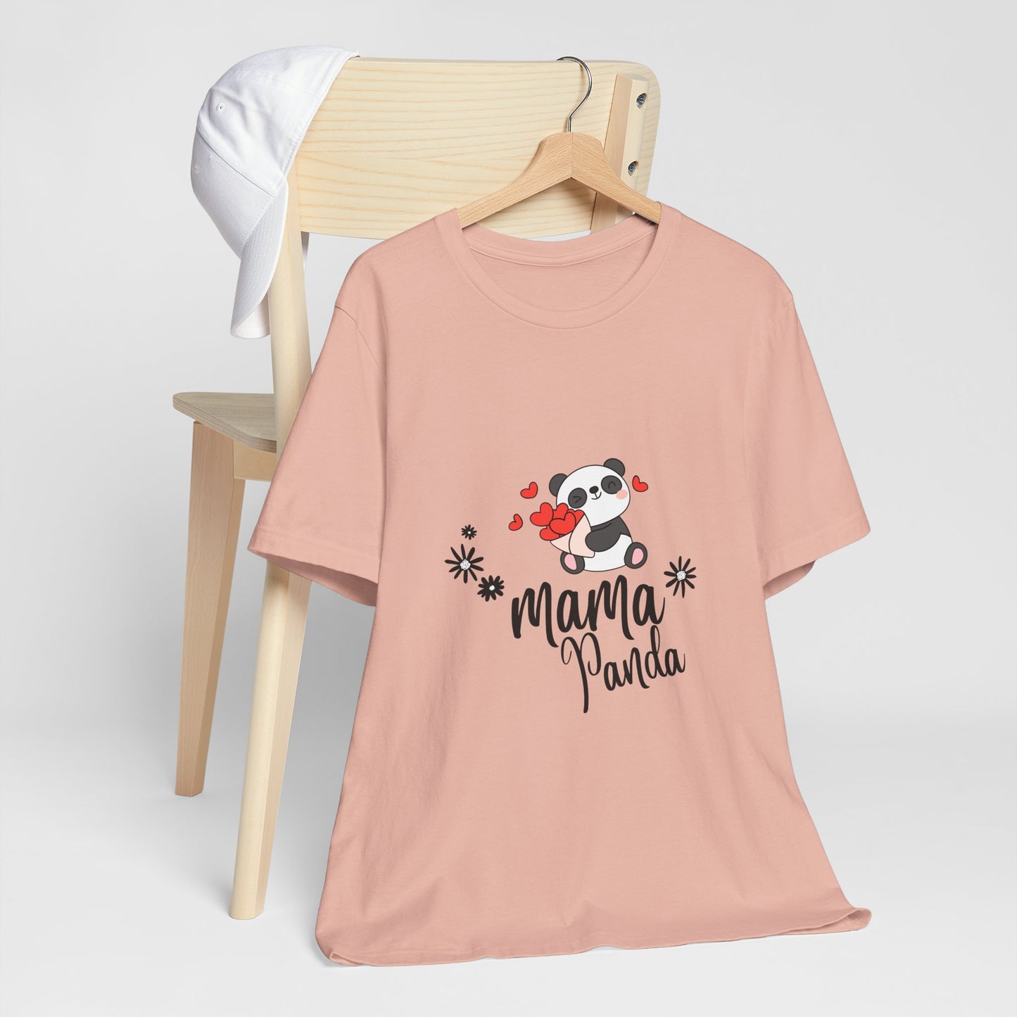 Mama Panda T-Shirt – Cute Mother’s Day Tee with Hearts & Flowers | Kawaii Panda Mom Shirt