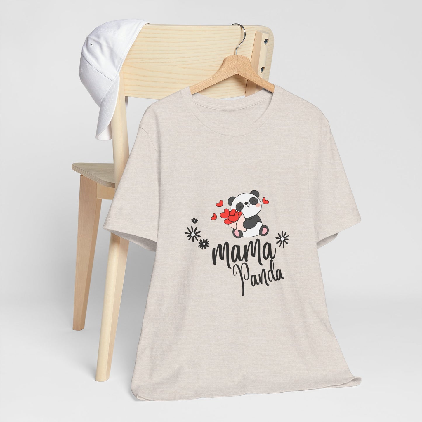 Mama Panda T-Shirt – Cute Mother’s Day Tee with Hearts & Flowers | Kawaii Panda Mom Shirt
