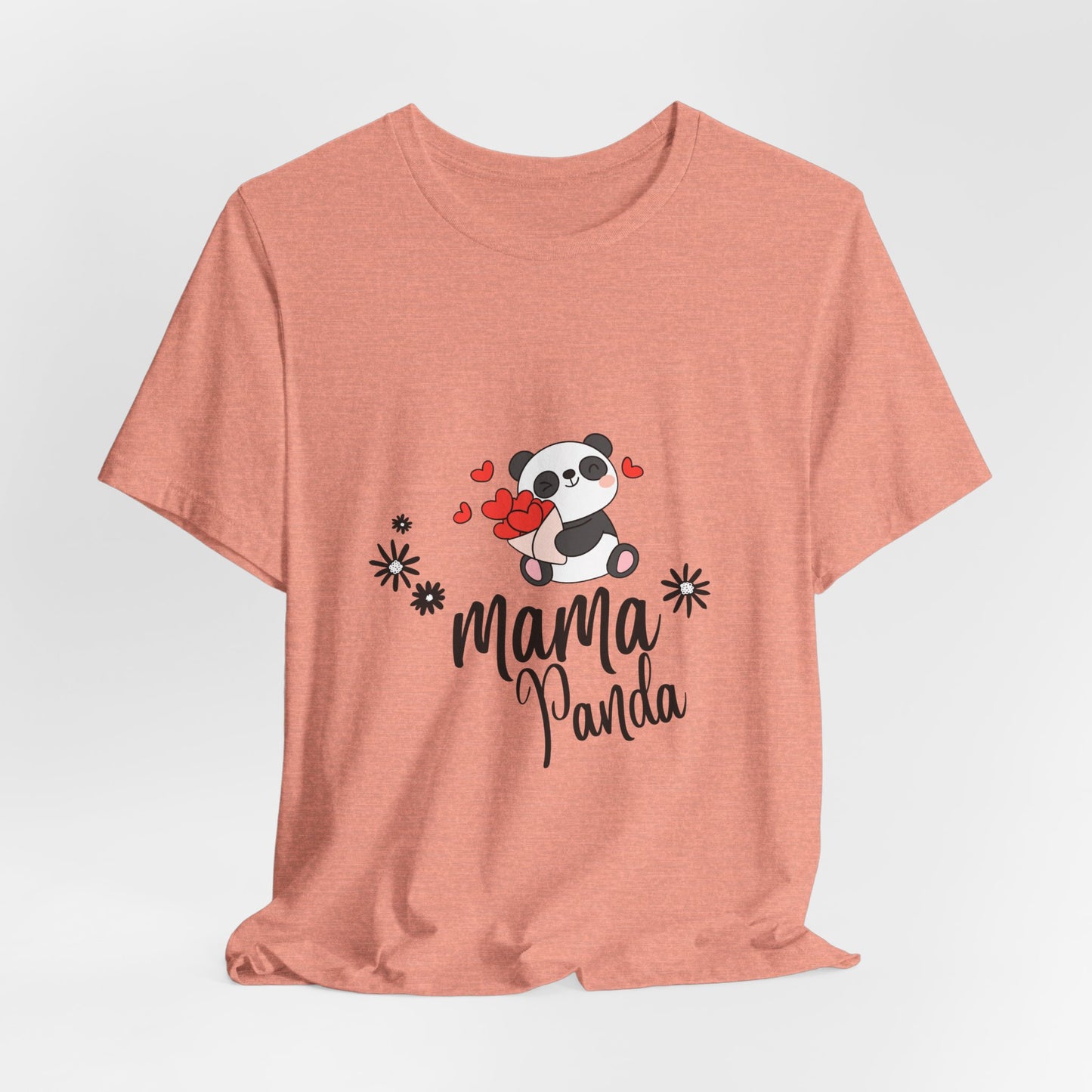 Mama Panda T-Shirt – Cute Mother’s Day Tee with Hearts & Flowers | Kawaii Panda Mom Shirt