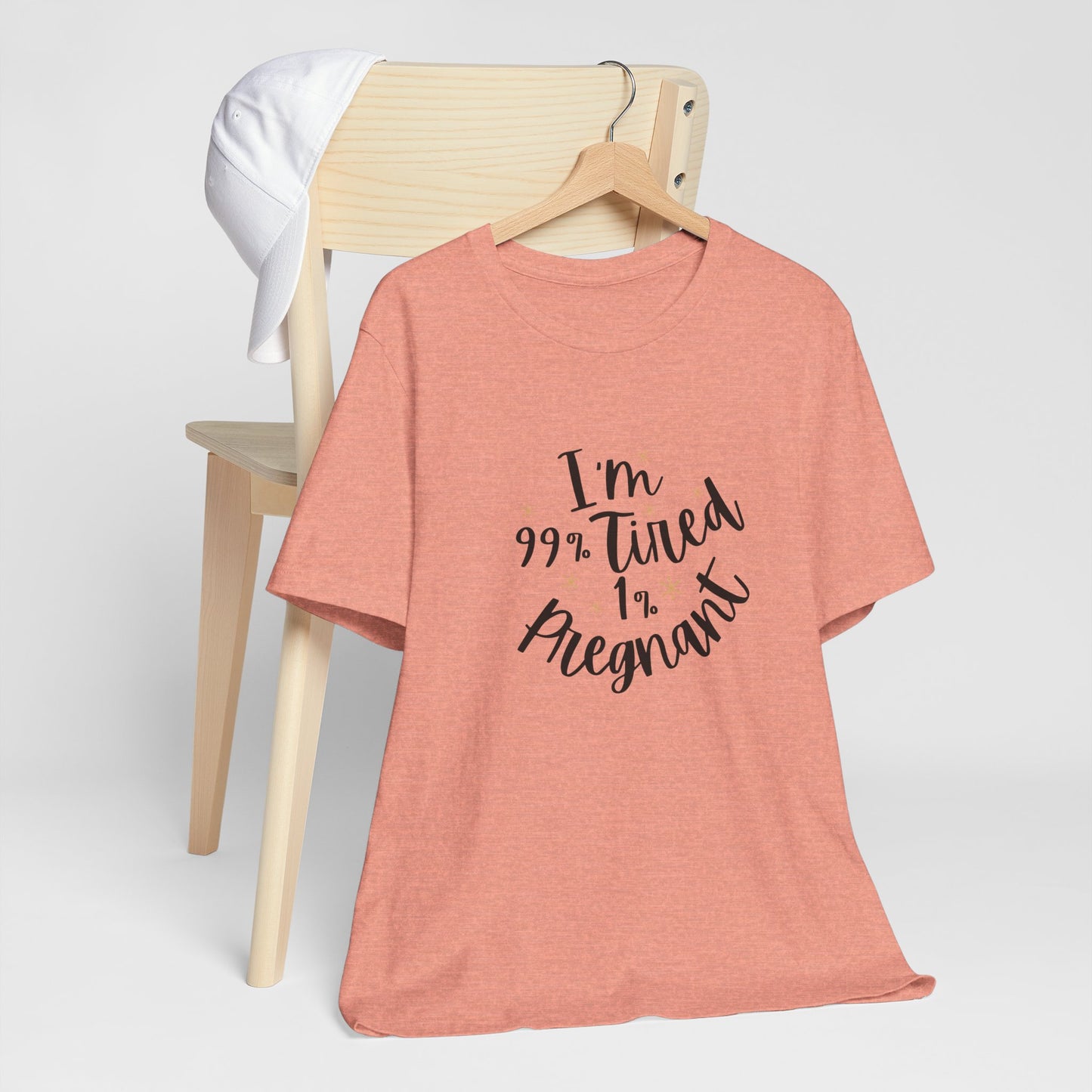 I’m 99% Tired 1% Pregnant – Funny Maternity Shirt | Tired Mom Life Pregnancy Tee