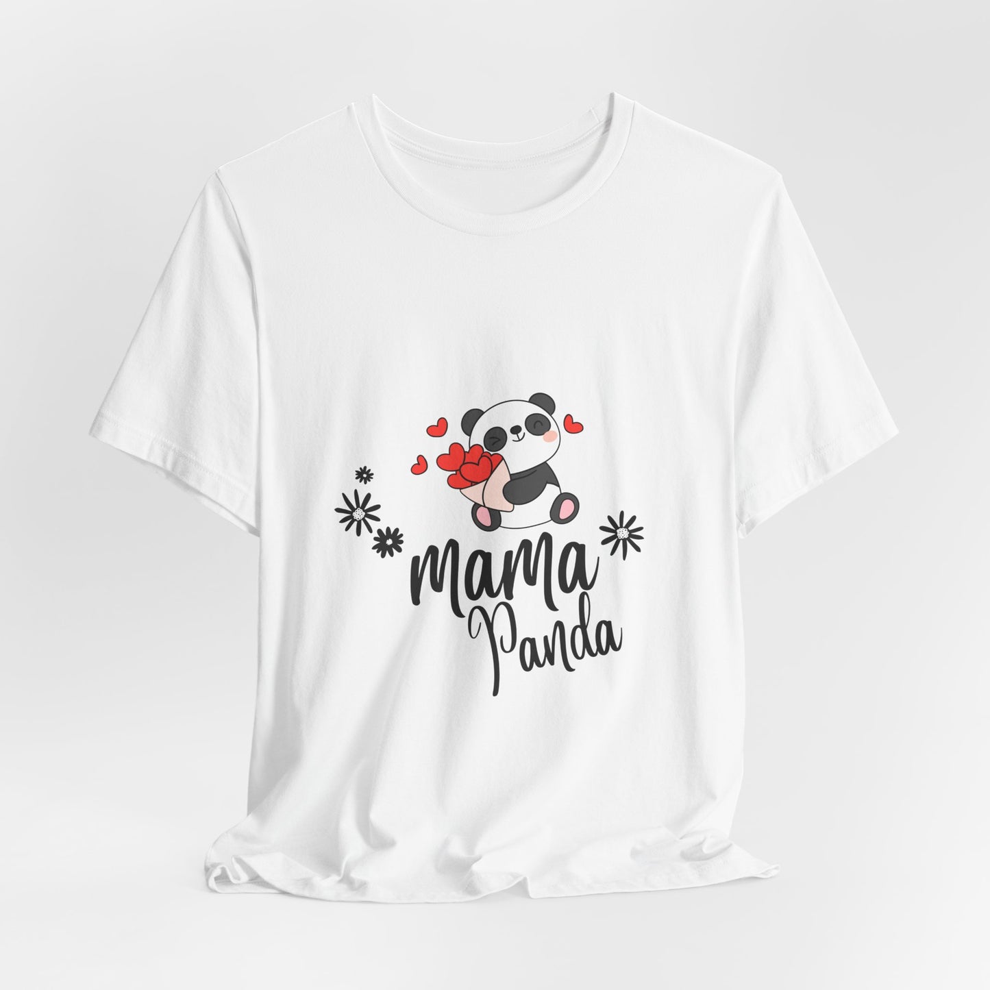 Mama Panda T-Shirt – Cute Mother’s Day Tee with Hearts & Flowers | Kawaii Panda Mom Shirt