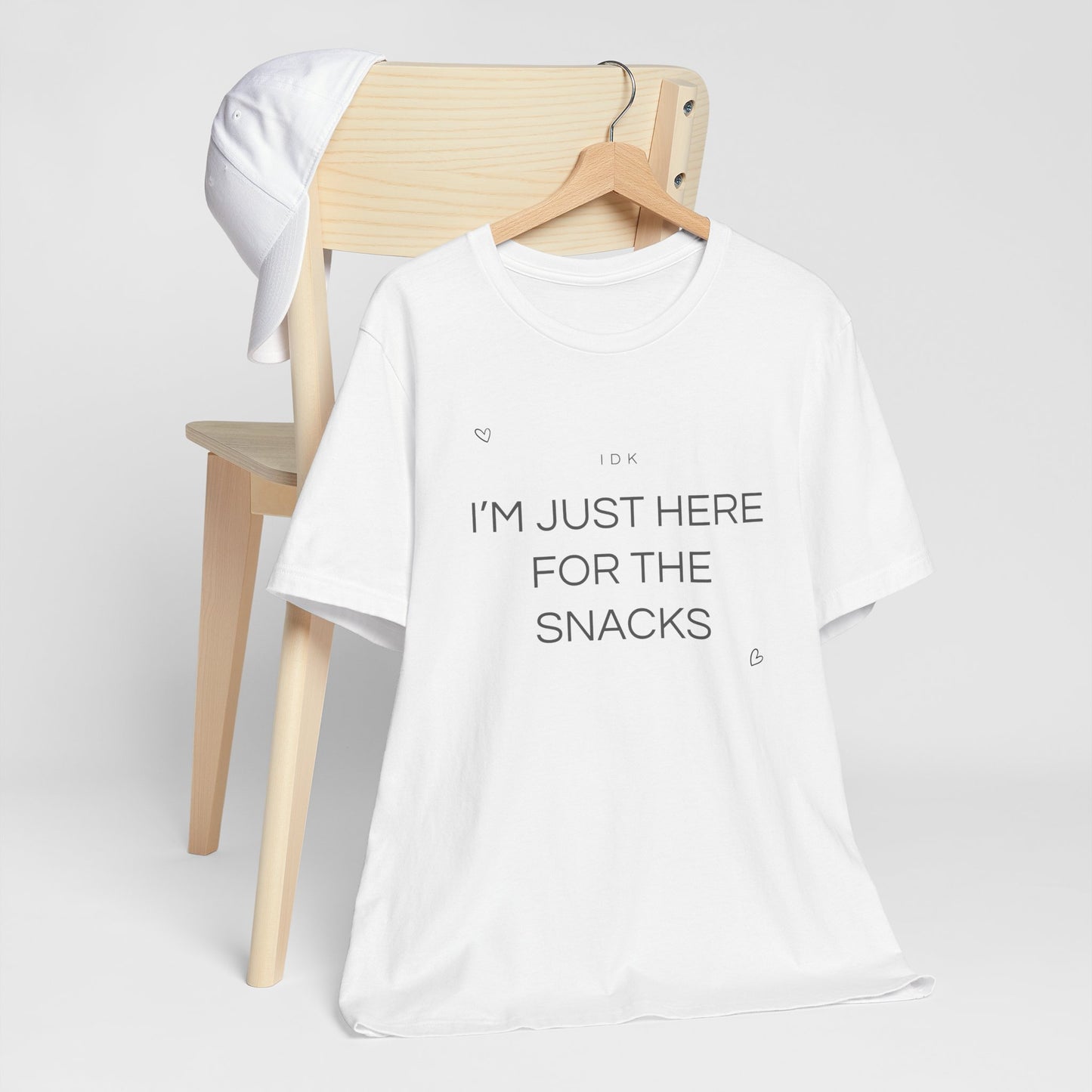 I’m Just Here for the Snacks – Funny Unisex T-Shirt | Casual Party & Chill Tee