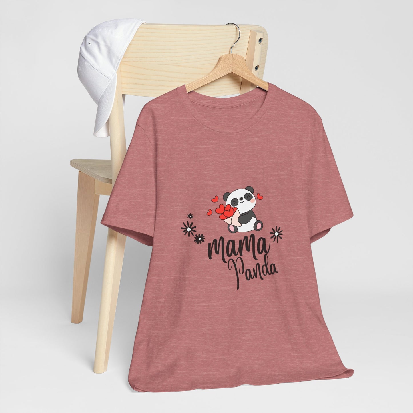 Mama Panda T-Shirt – Cute Mother’s Day Tee with Hearts & Flowers | Kawaii Panda Mom Shirt