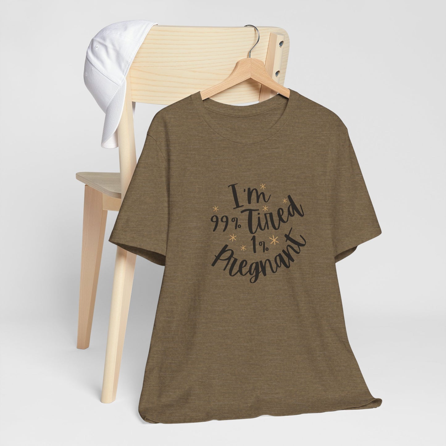I’m 99% Tired 1% Pregnant – Funny Maternity Shirt | Tired Mom Life Pregnancy Tee