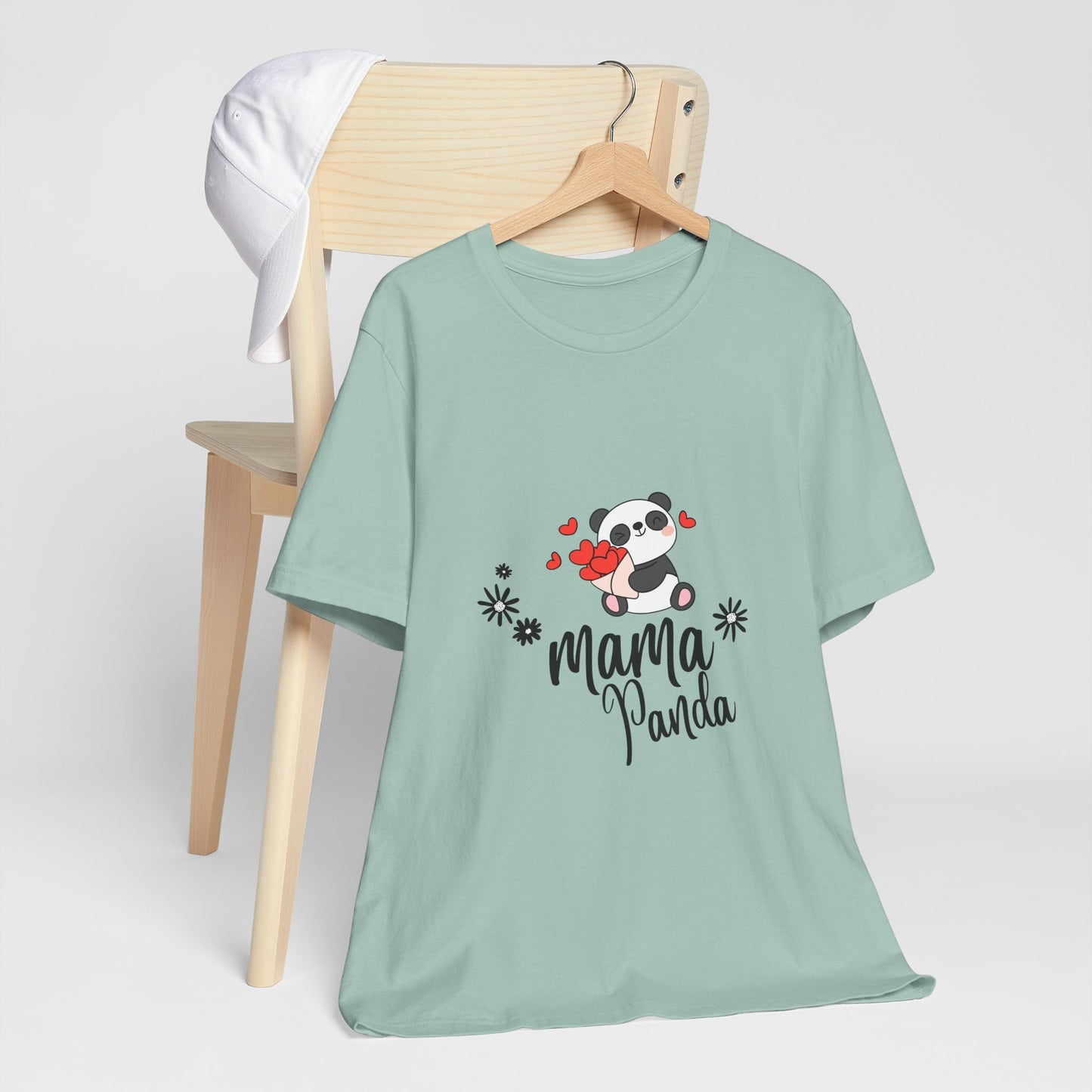 Mama Panda T-Shirt – Cute Mother’s Day Tee with Hearts & Flowers | Kawaii Panda Mom Shirt