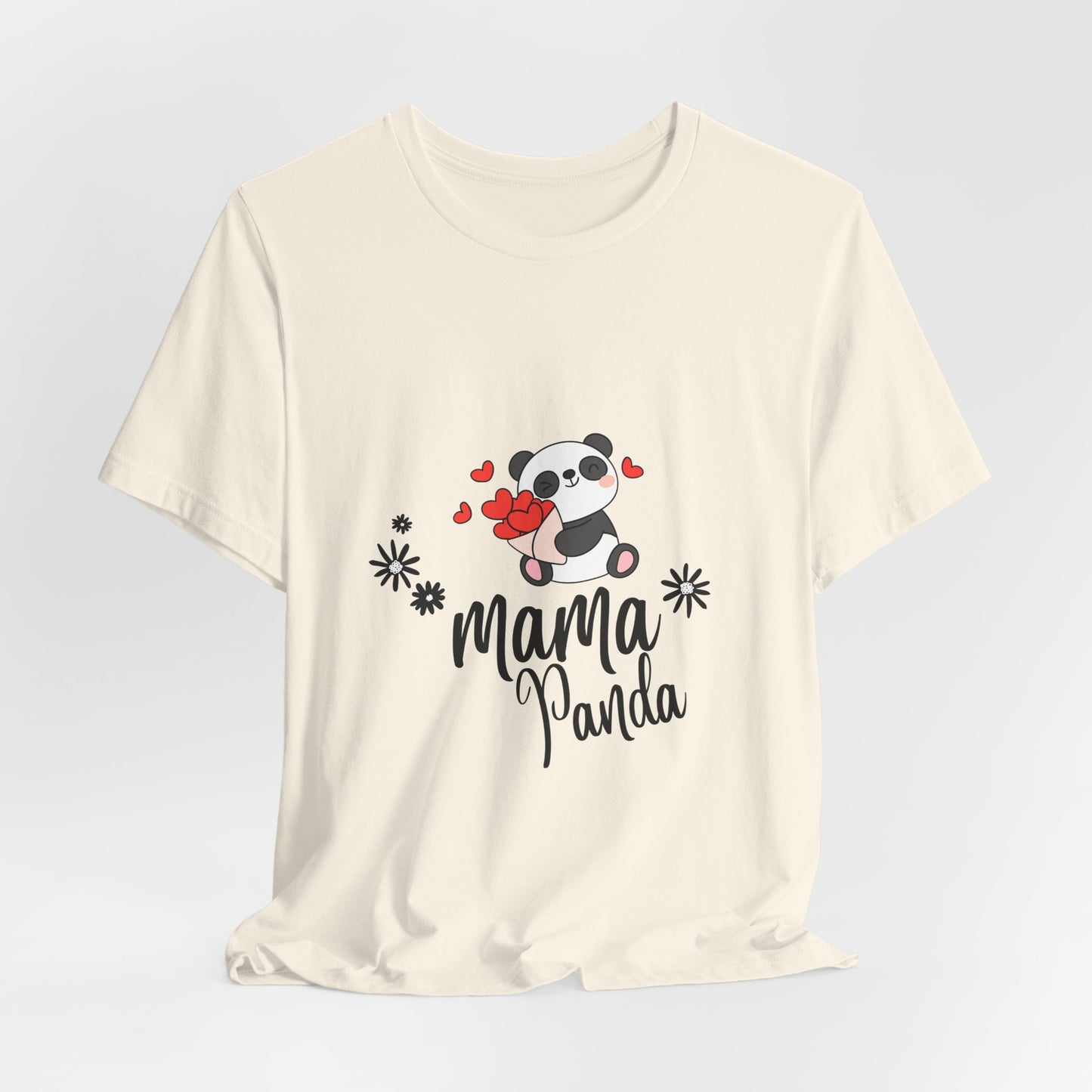 Mama Panda T-Shirt – Cute Mother’s Day Tee with Hearts & Flowers | Kawaii Panda Mom Shirt