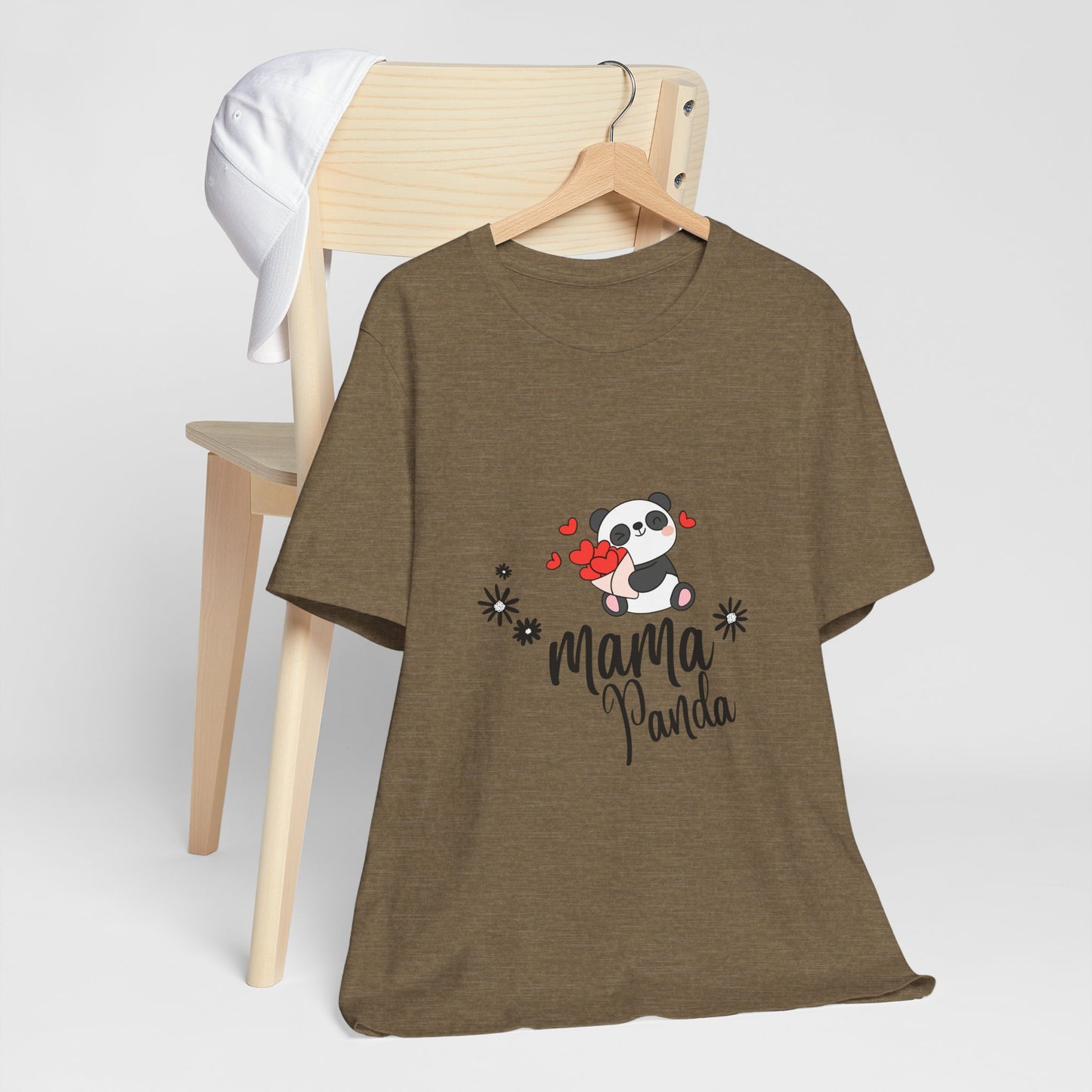 Mama Panda T-Shirt – Cute Mother’s Day Tee with Hearts & Flowers | Kawaii Panda Mom Shirt