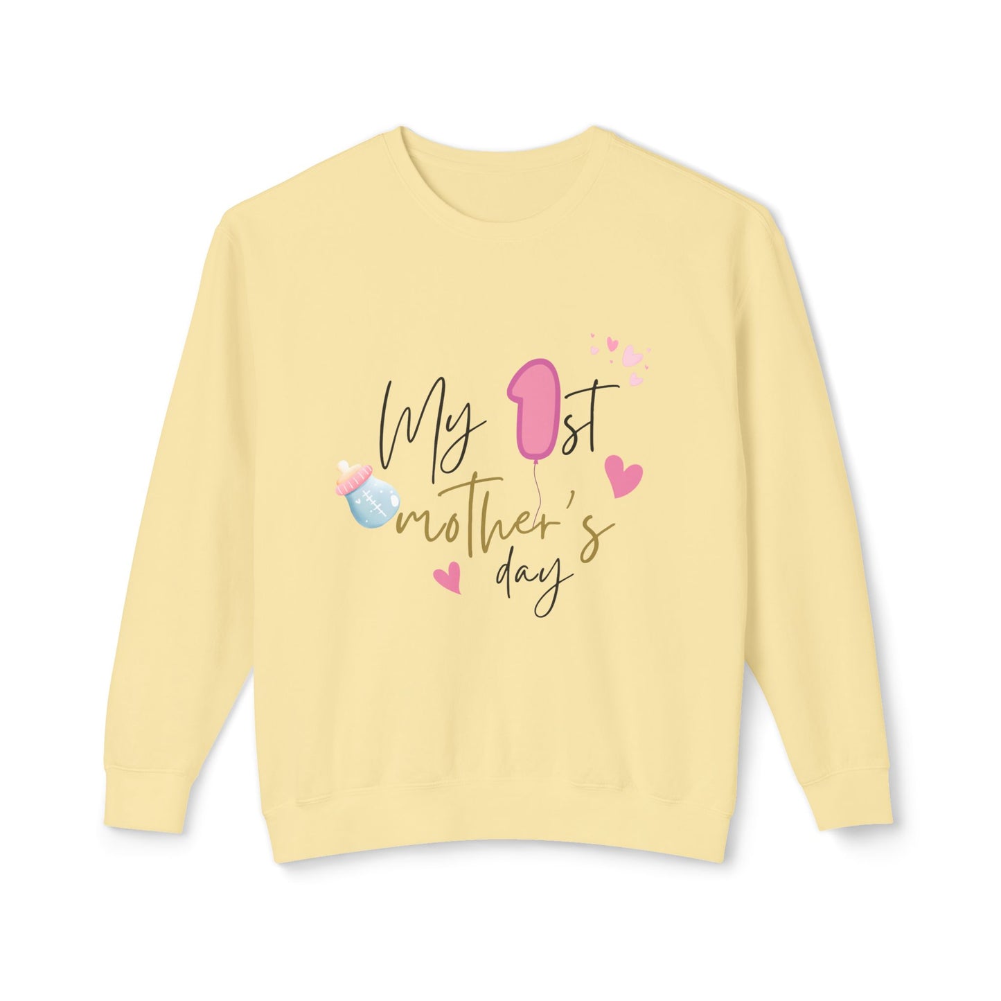 My 1st Mother's Day Unisex Lightweight Crewneck Sweatshirt