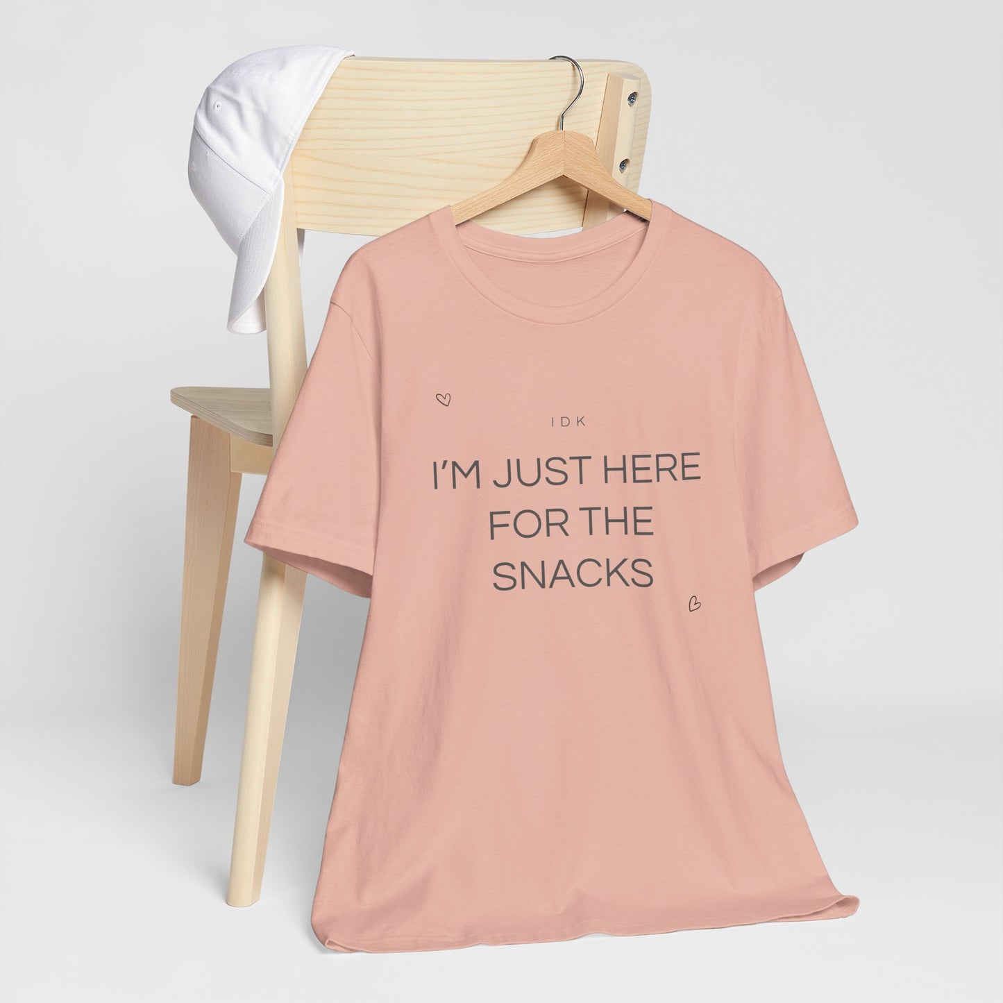 I’m Just Here for the Snacks – Funny Unisex T-Shirt | Casual Party & Chill Tee