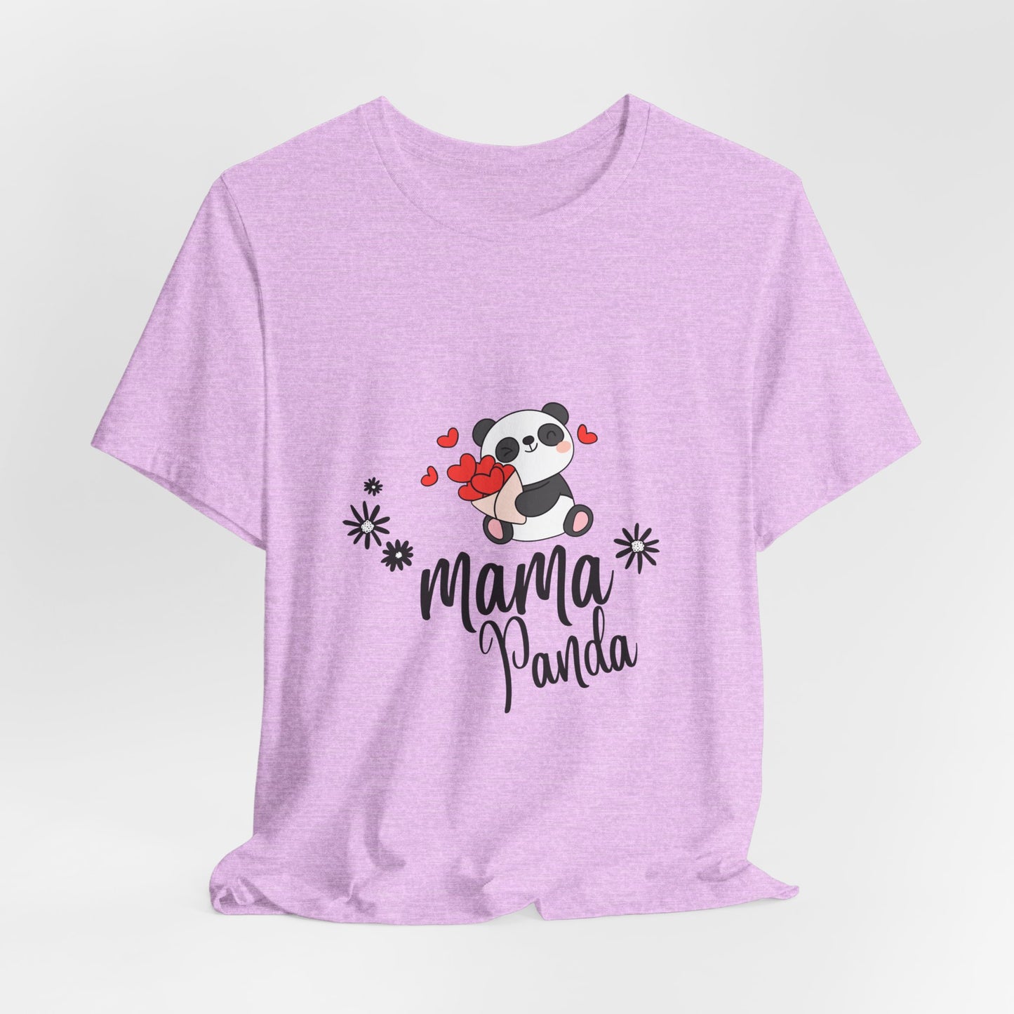 Mama Panda T-Shirt – Cute Mother’s Day Tee with Hearts & Flowers | Kawaii Panda Mom Shirt