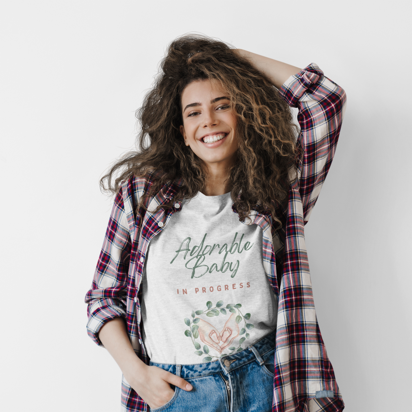 Maternity Announcement T-Shirt - Adorable Baby in Progress Design