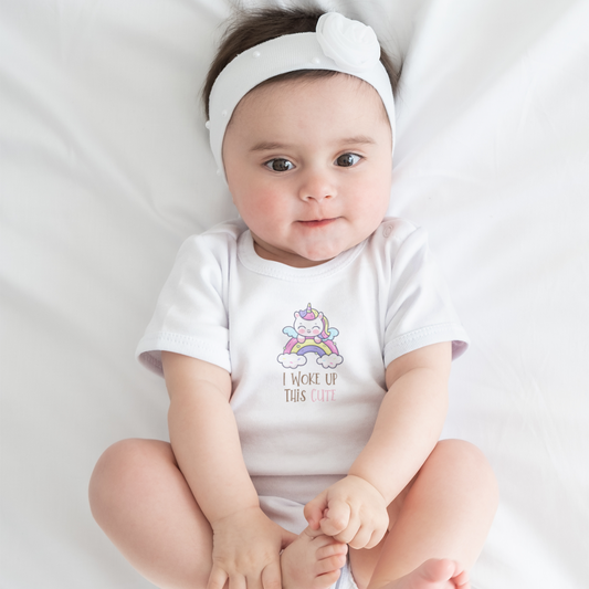 Cute Unicorn Baby Bodysuit - I Woke Up This Cute