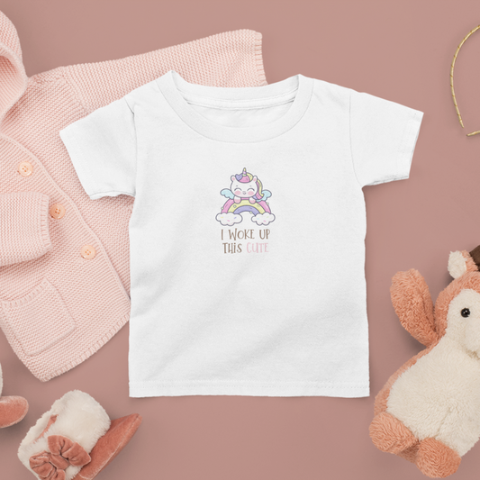 Cute Unicorn Baby Tee - "I Woke Up This Cute"