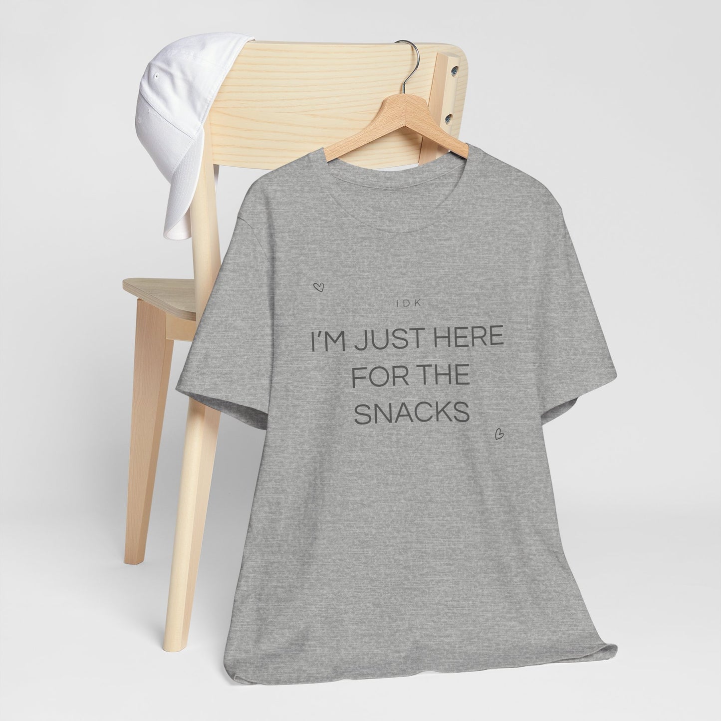 I’m Just Here for the Snacks – Funny Unisex T-Shirt | Casual Party & Chill Tee
