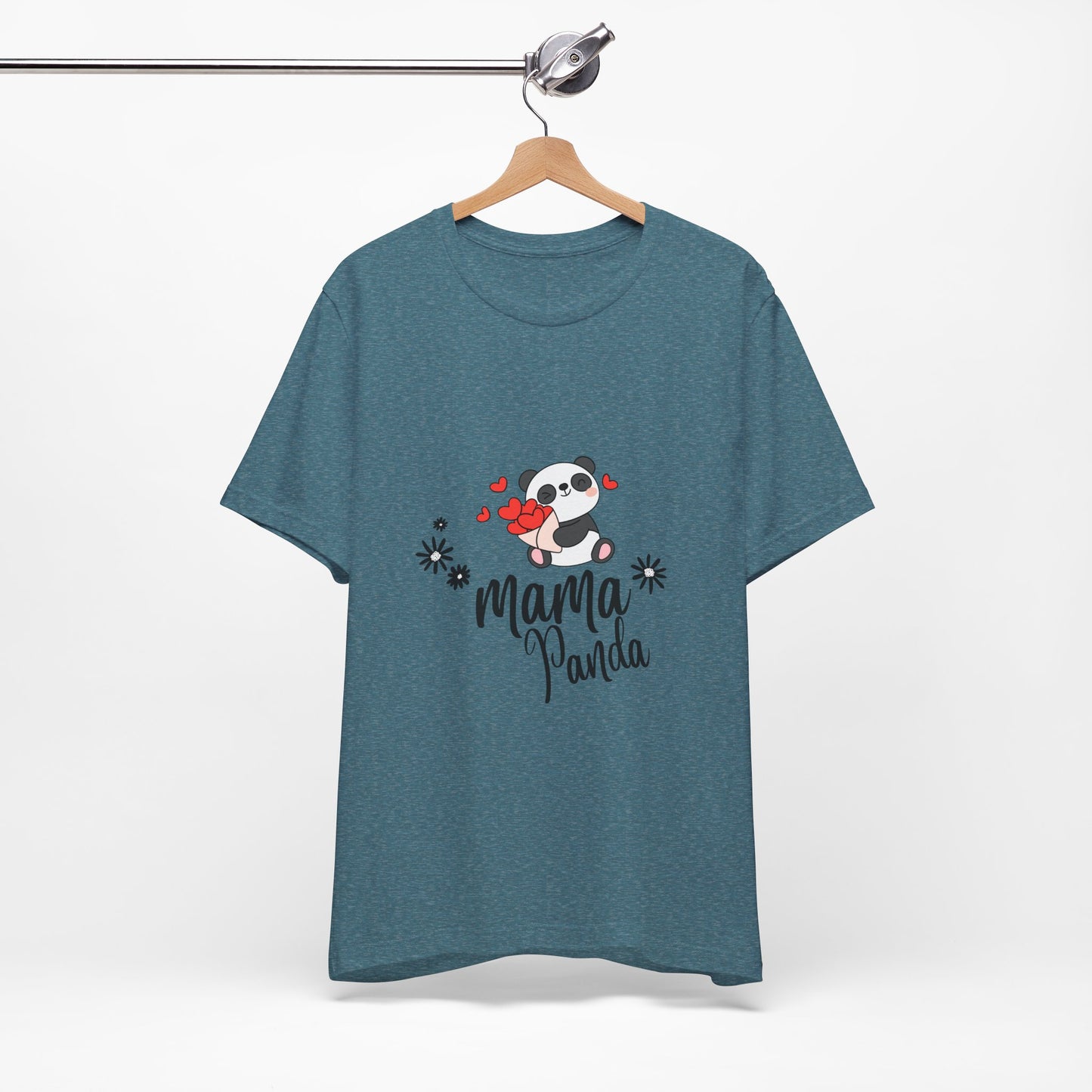 Mama Panda T-Shirt – Cute Mother’s Day Tee with Hearts & Flowers | Kawaii Panda Mom Shirt