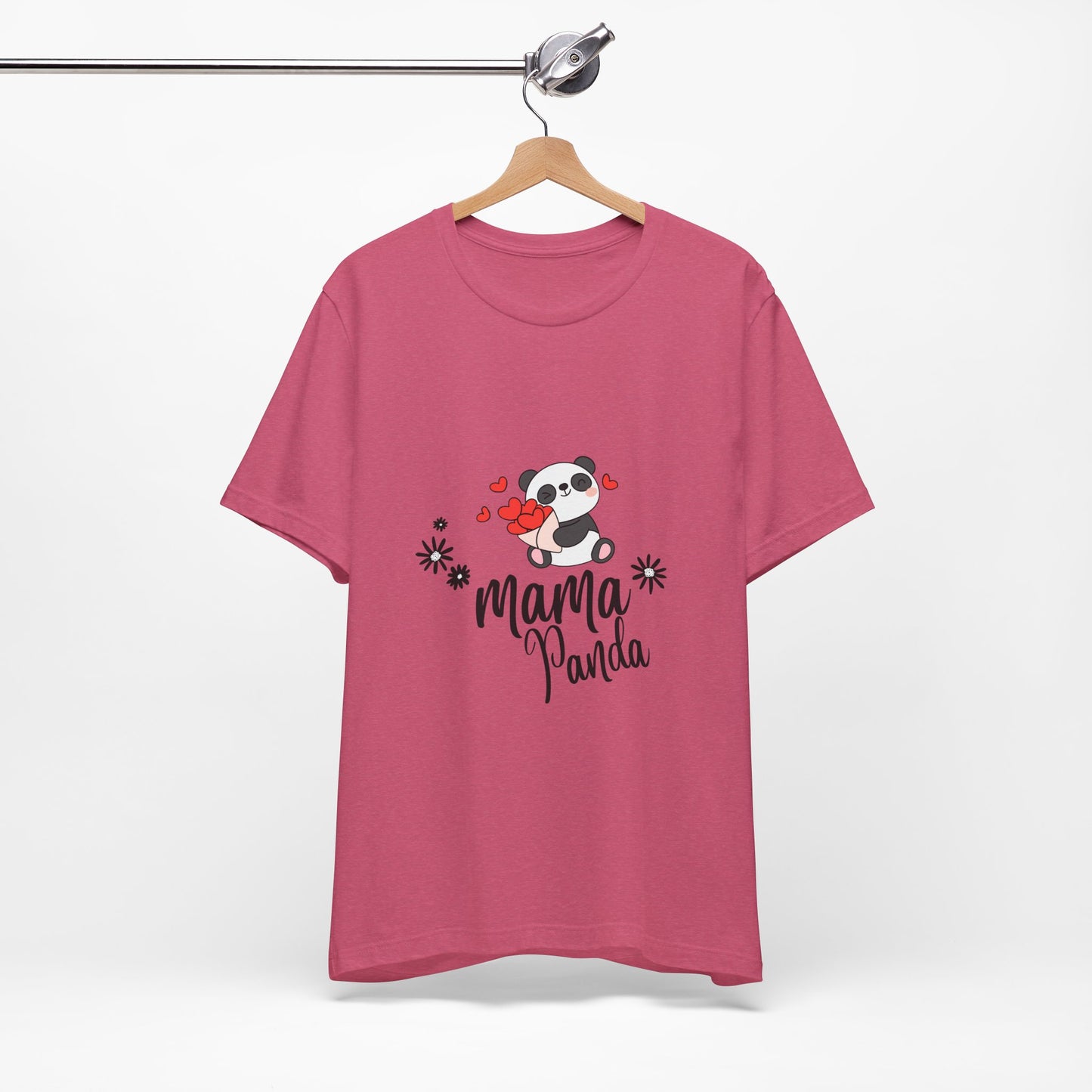 Mama Panda T-Shirt – Cute Mother’s Day Tee with Hearts & Flowers | Kawaii Panda Mom Shirt