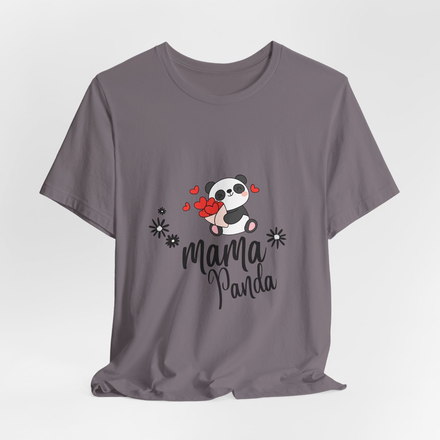 Mama Panda T-Shirt – Cute Mother’s Day Tee with Hearts & Flowers | Kawaii Panda Mom Shirt