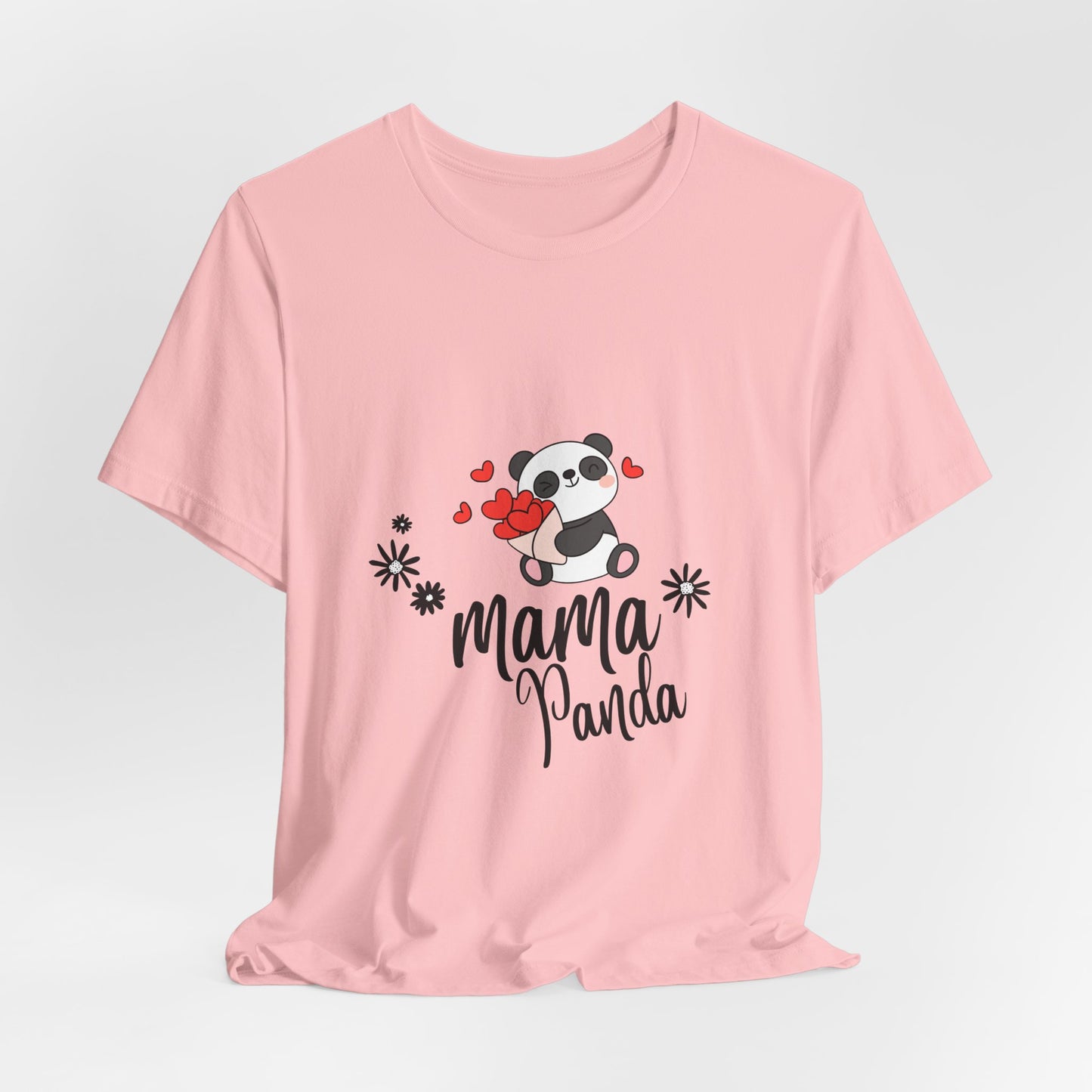 Mama Panda T-Shirt – Cute Mother’s Day Tee with Hearts & Flowers | Kawaii Panda Mom Shirt